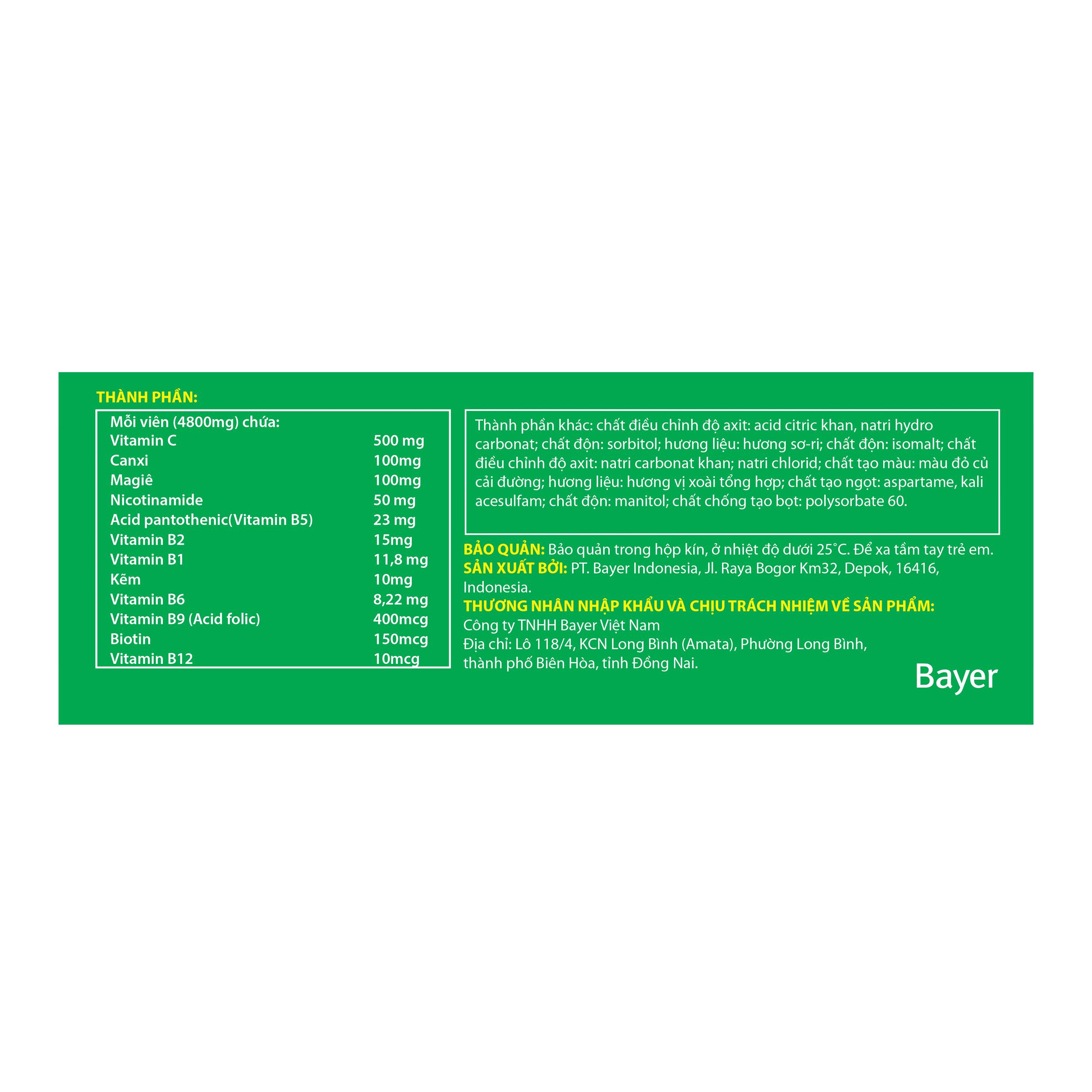 Mô tả Viên Sủi Bổ Sung Vitamin BEROCCA Performance Hộp 10 Viên Hỗ Trợ Tăng Cường Sức Đề Kháng - 2