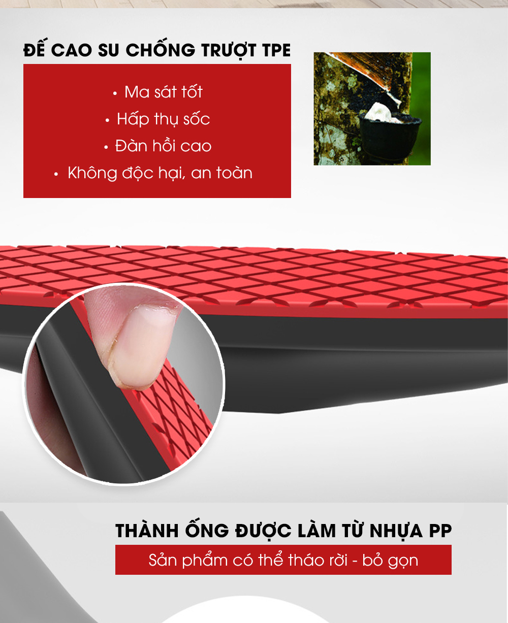 Mô tả Dụng cụ chống đẩy hít đất tập luyện tại nhà GoodFit để bám chống trượt, chịu lực 300kg GF301PU - 4