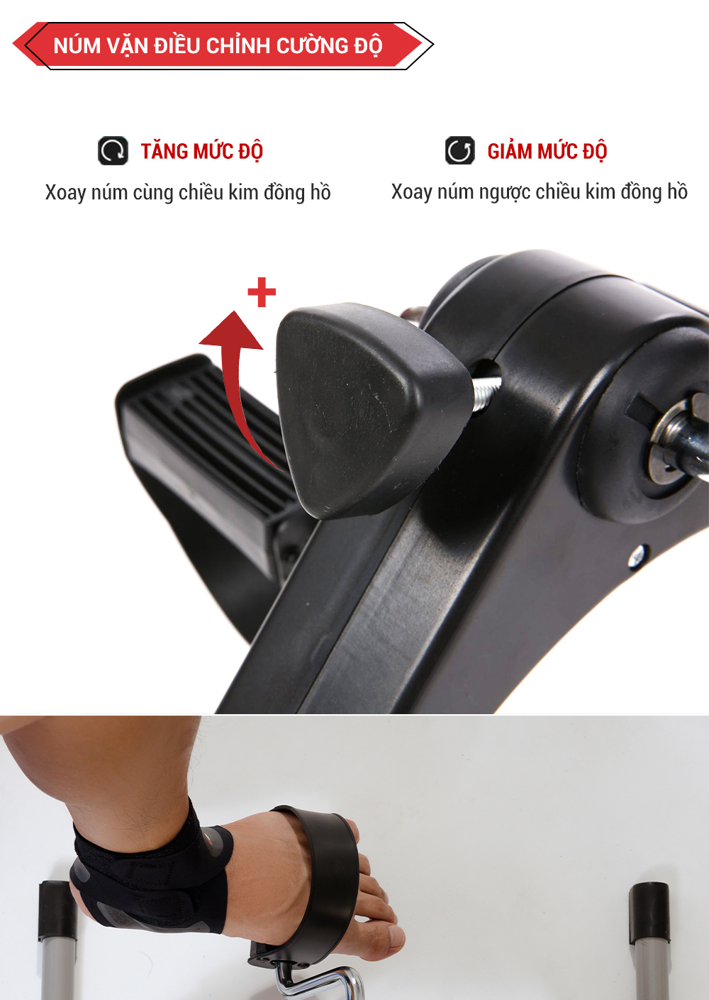Mô tả Xe đạp thể thao gấp gọn mini GoodFit tùy chỉnh độ nặng, tập luyện thể dục tại nhà GF002MB - 5
