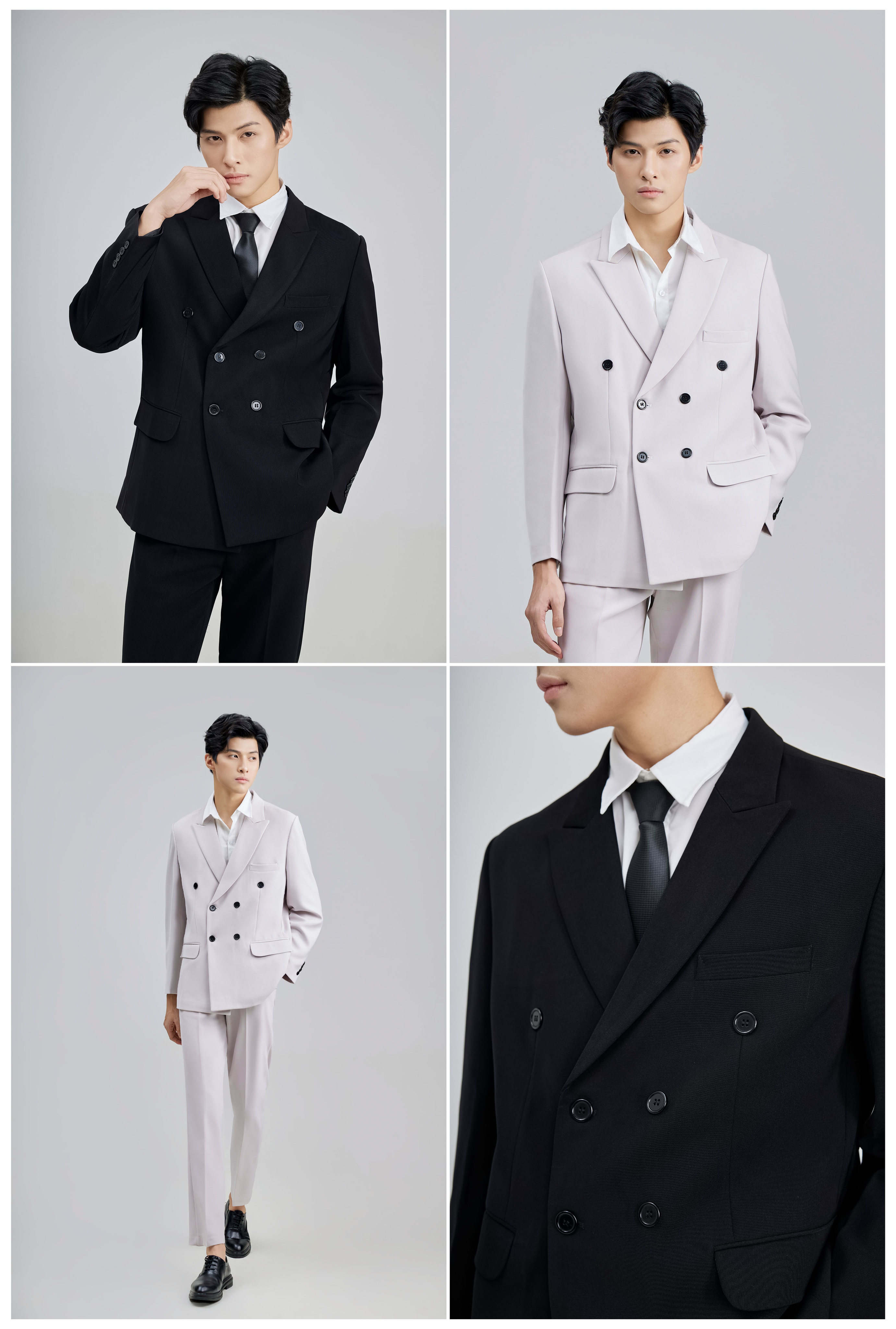 Mô tả Áo Blazer Nam 6 Nút có Đệm Vai Thương Hiệu JBAGY - 4 lớp chất lượng cao - JK0104 - 5