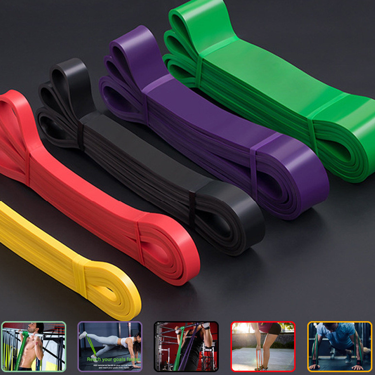 Mô tả Dây Cao Su Kháng Lực Hỗ Trợ Tập Gym Lên Xà, Dây Kháng Lực Tập Toàn Thân Powerband Đa Năng Thể Thao Chính Hãng Amalife - 10