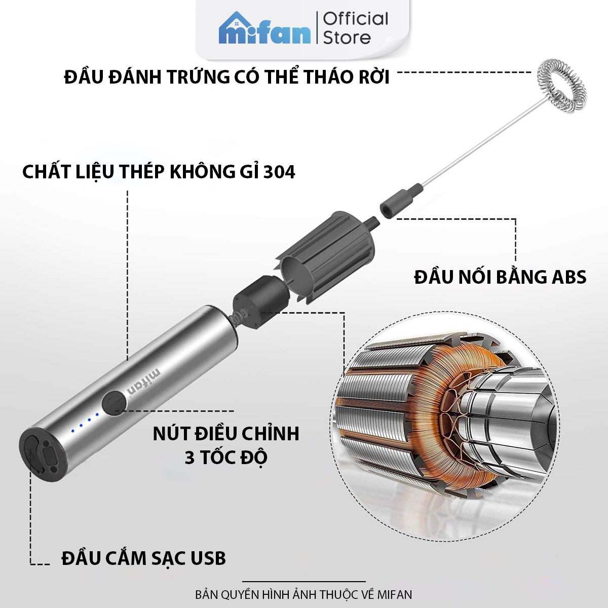 Các đầu đánh bọt Mifan MF1501G