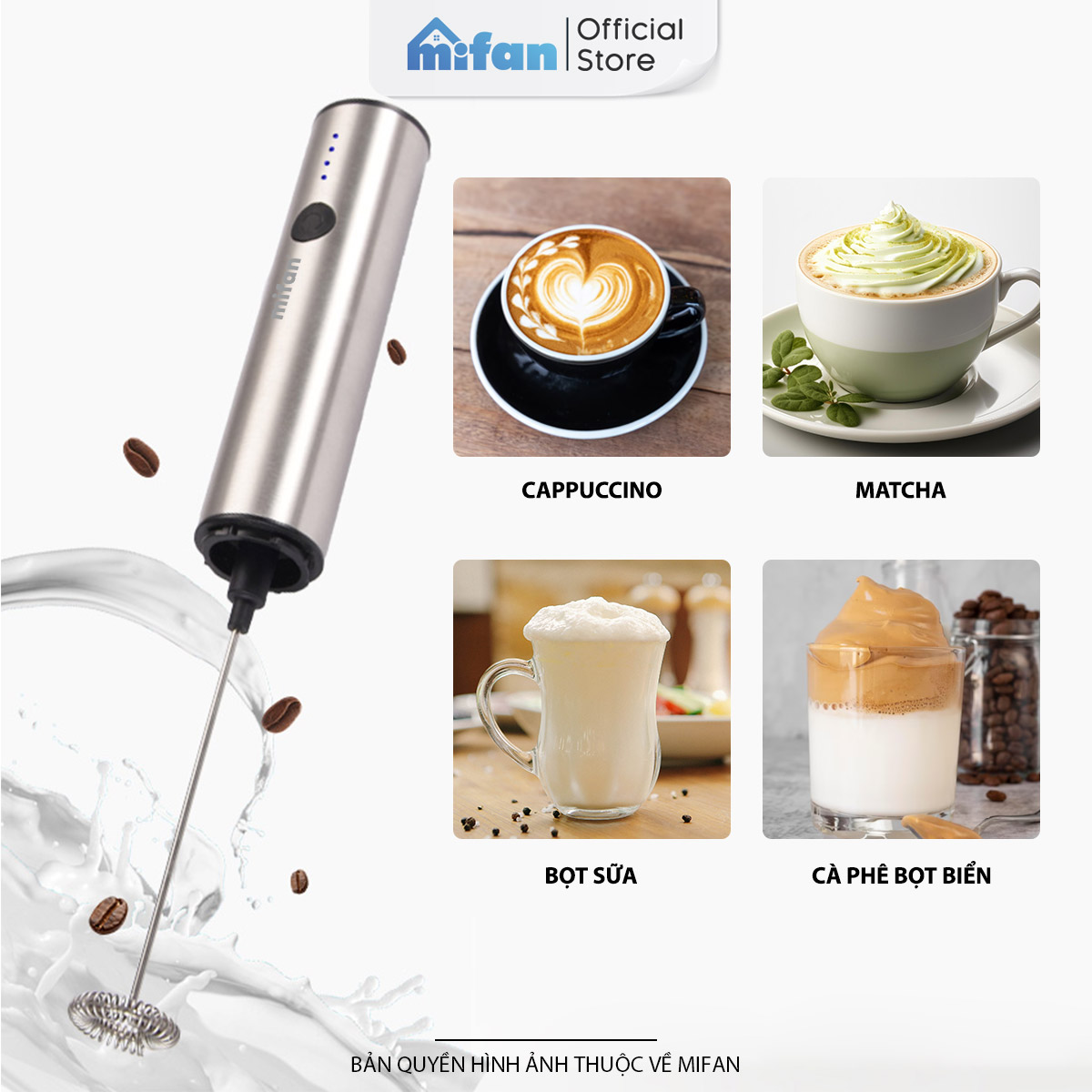 Kích thước máy đánh bọt Mifan MF1501G