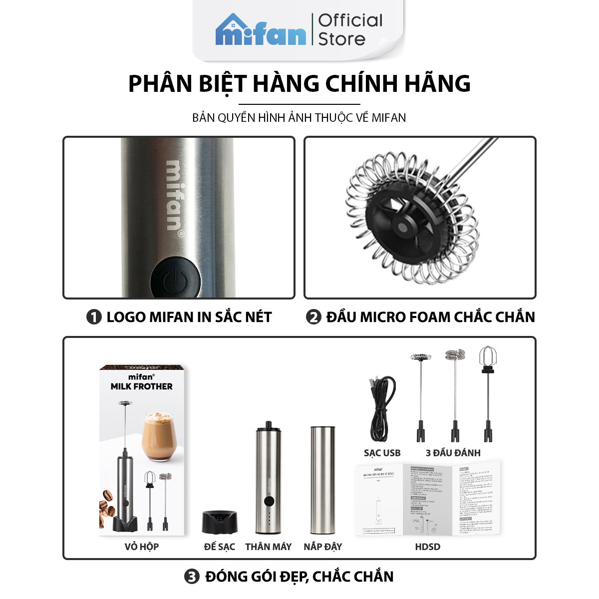 Máy đánh bọt cà phê Mifan MF1501G