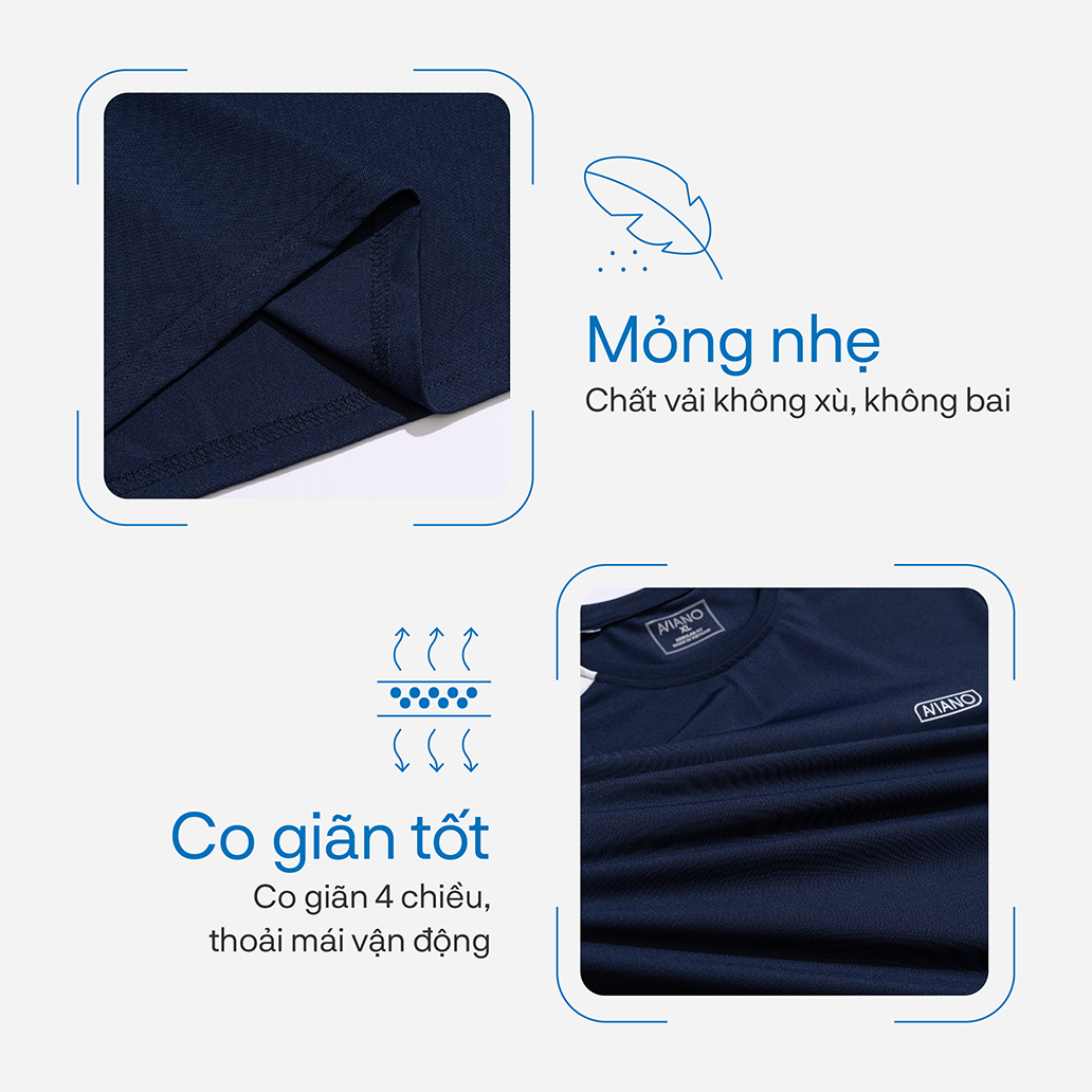 Mô tả Quần Áo Nam Mùa Hè AVIANO Chất Liệu PoLy CoolmaxThoáng Khí, Bộ Quần Áo Nam Cổ Tròn Cộc Tay Thiết Kế Thời Trang Cao Cấp - 4