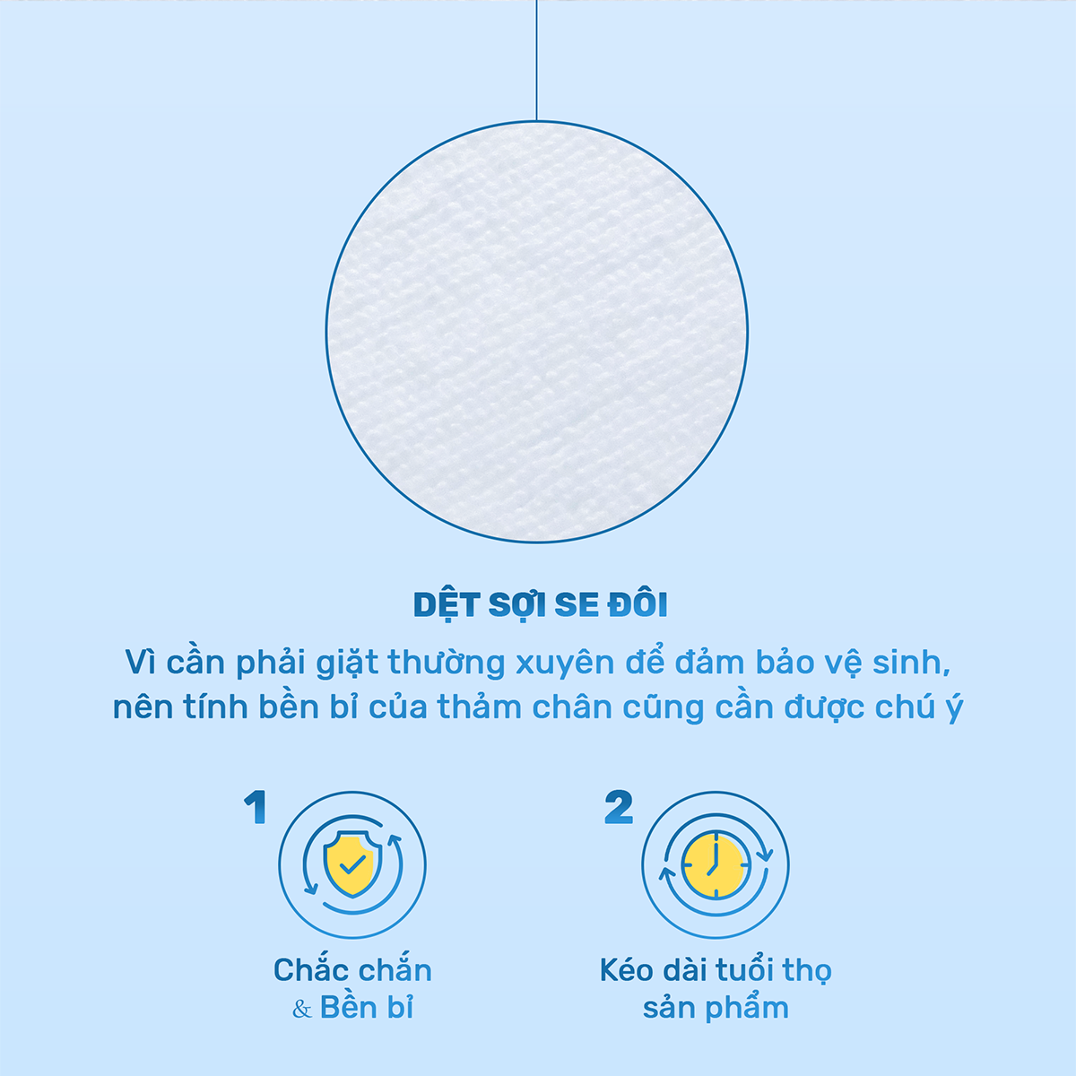 Mô tả Thảm chân khách sạn CHU MY 50x70cm (320g) và 50x75cm (330g), màu trắng - 3