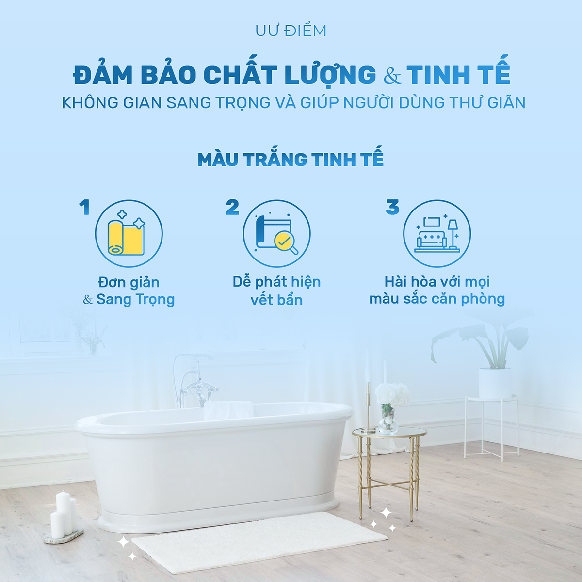 Mô tả Thảm chân khách sạn CHU MY 50x70cm (320g) và 50x75cm (330g), màu trắng - 4