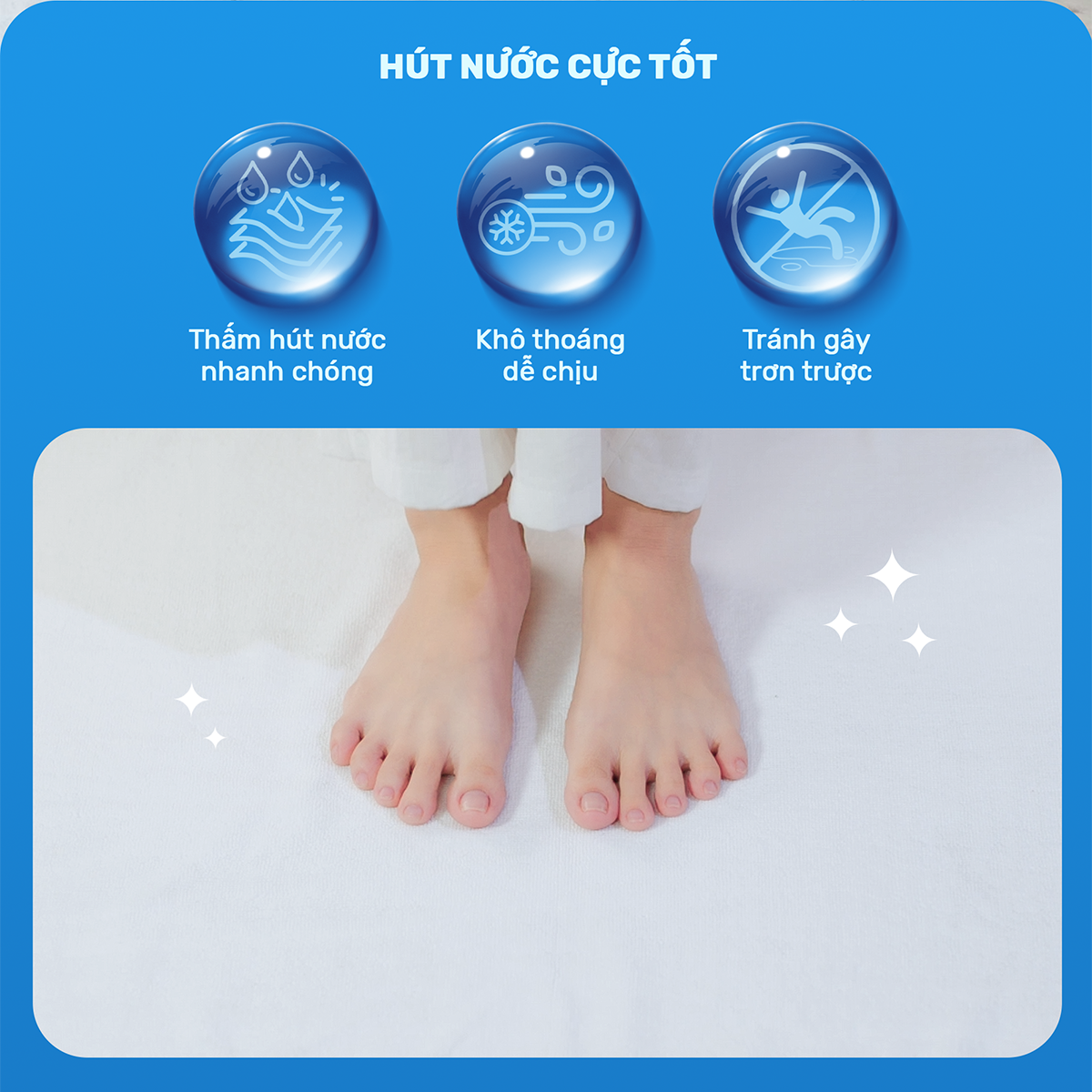 Mô tả Thảm chân khách sạn CHU MY 50x70cm (320g) và 50x75cm (330g), màu trắng - 5