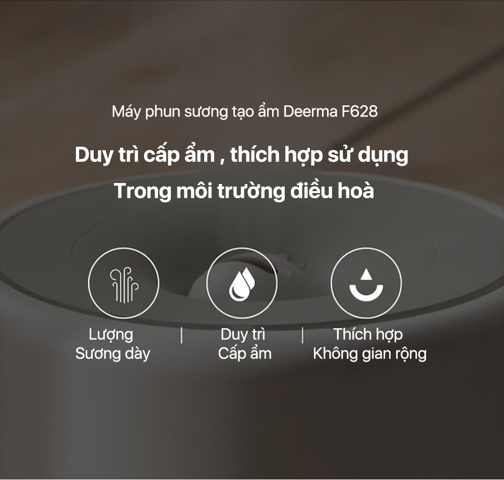 Mô tả Máy phun sương tạo ẩm không khí Deerma F628 dung tích 5L thông minh - Bảo hành 12 tháng - 3