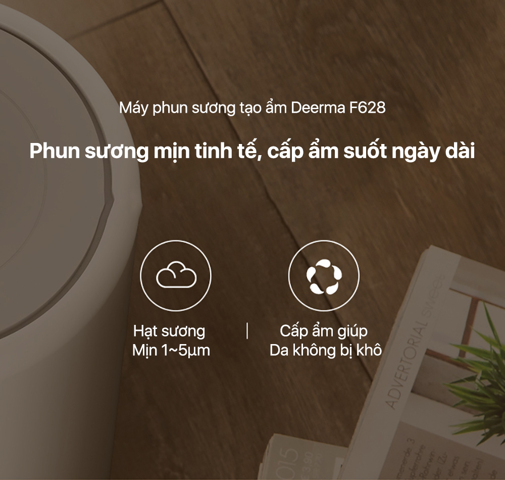 Mô tả Máy phun sương tạo ẩm không khí Deerma F628 dung tích 5L thông minh - Bảo hành 12 tháng - 8