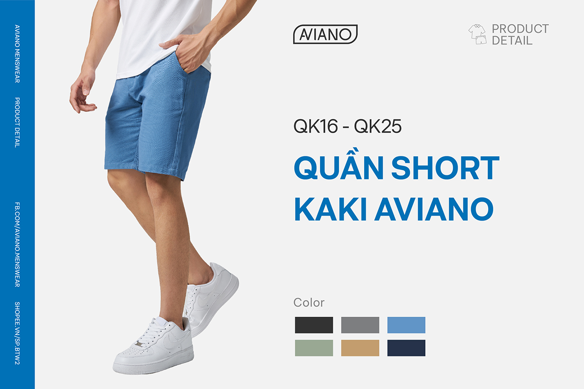 Mô tả Quần Short Kaki nam AVIANO nhiều màu, thời trang, dễ phối đồ - 1