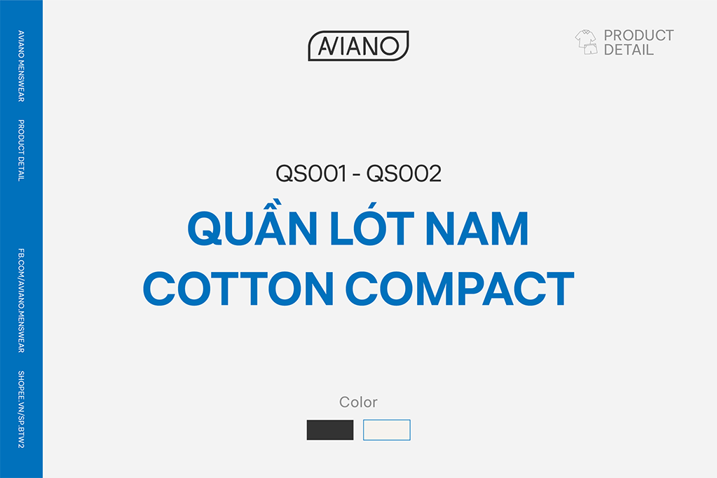 Mô tả Combo 3 Quần Lót Nam AVIANO Cotton Compact Co Giãn 4 Chiều, Quần Sịp Nam Boxer Thoáng Khí - 1