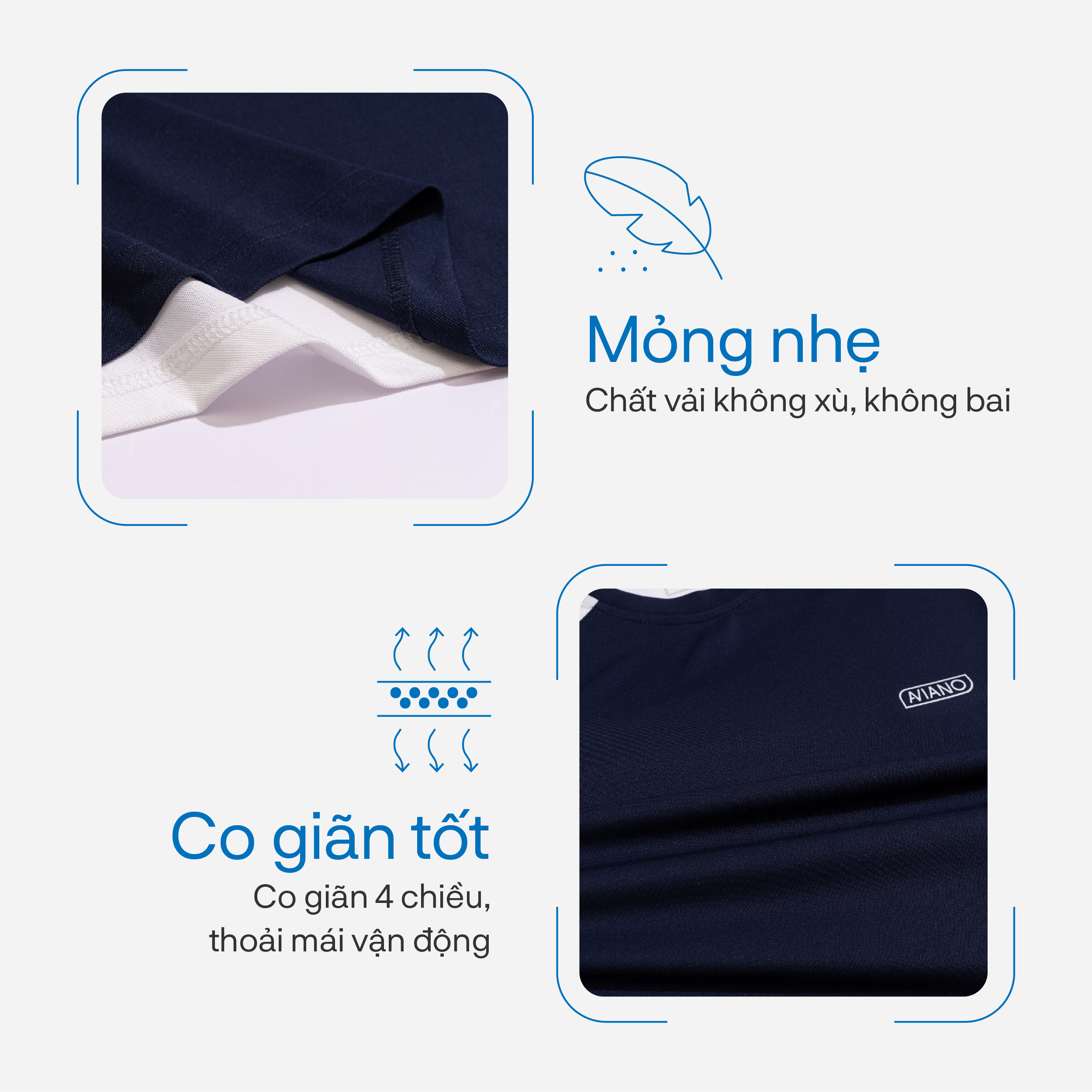 Mô tả Bộ Quần Áo Nam Mùa Hè AVIANO Chất Liệu Poly Coolmax Thoáng Khí, Thấm Hút Mồ Hôi, Đồ Bộ Nam Basic Dễ Phối Đồ - 4
