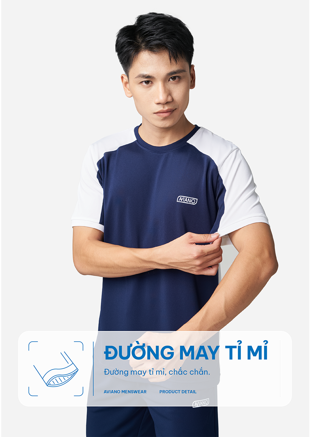 Mô tả Bộ Quần Áo Nam Mùa Hè AVIANO Chất Liệu Poly Coolmax Thoáng Khí, Thấm Hút Mồ Hôi, Đồ Bộ Nam Basic Dễ Phối Đồ - 5