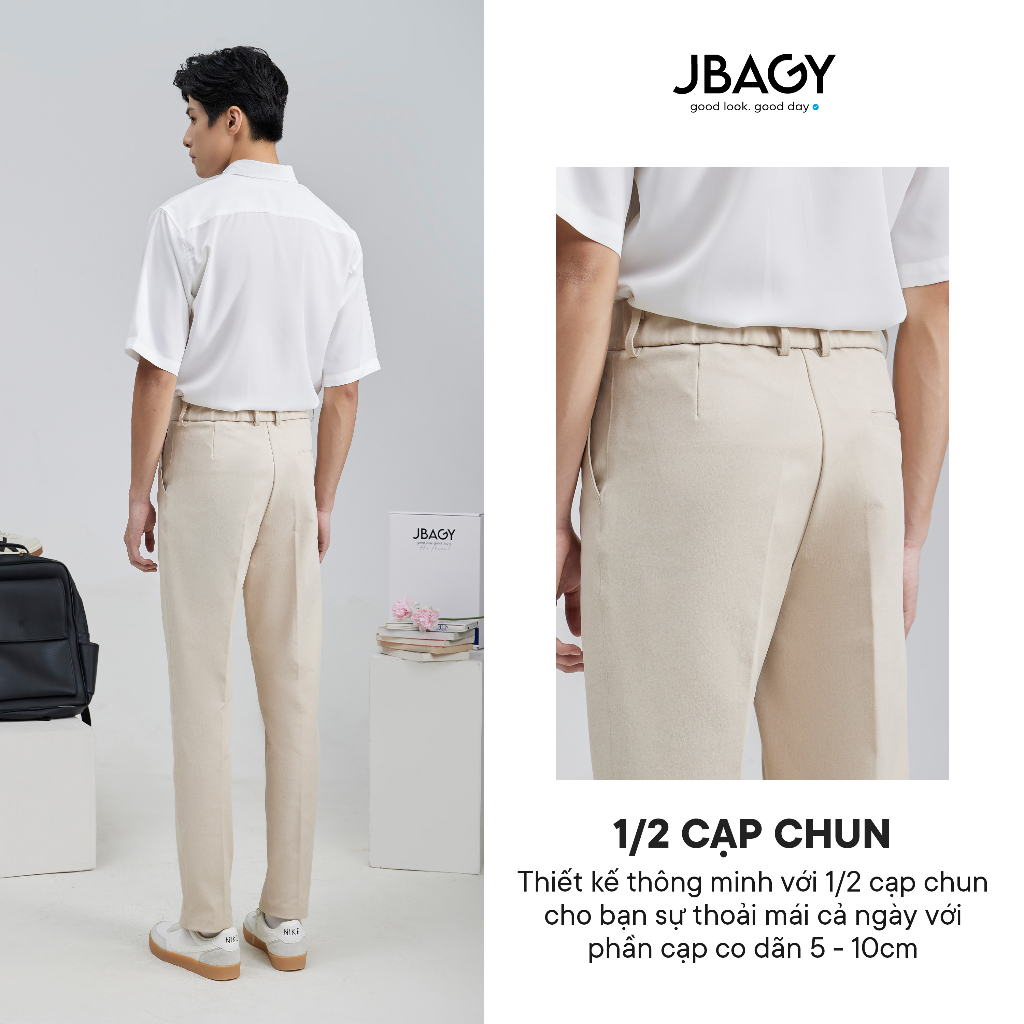 Mô tả Quần kaki nam JBAGY dáng baggy, co giãn cạp chun ẩn tinh tế - JD0103 - 6