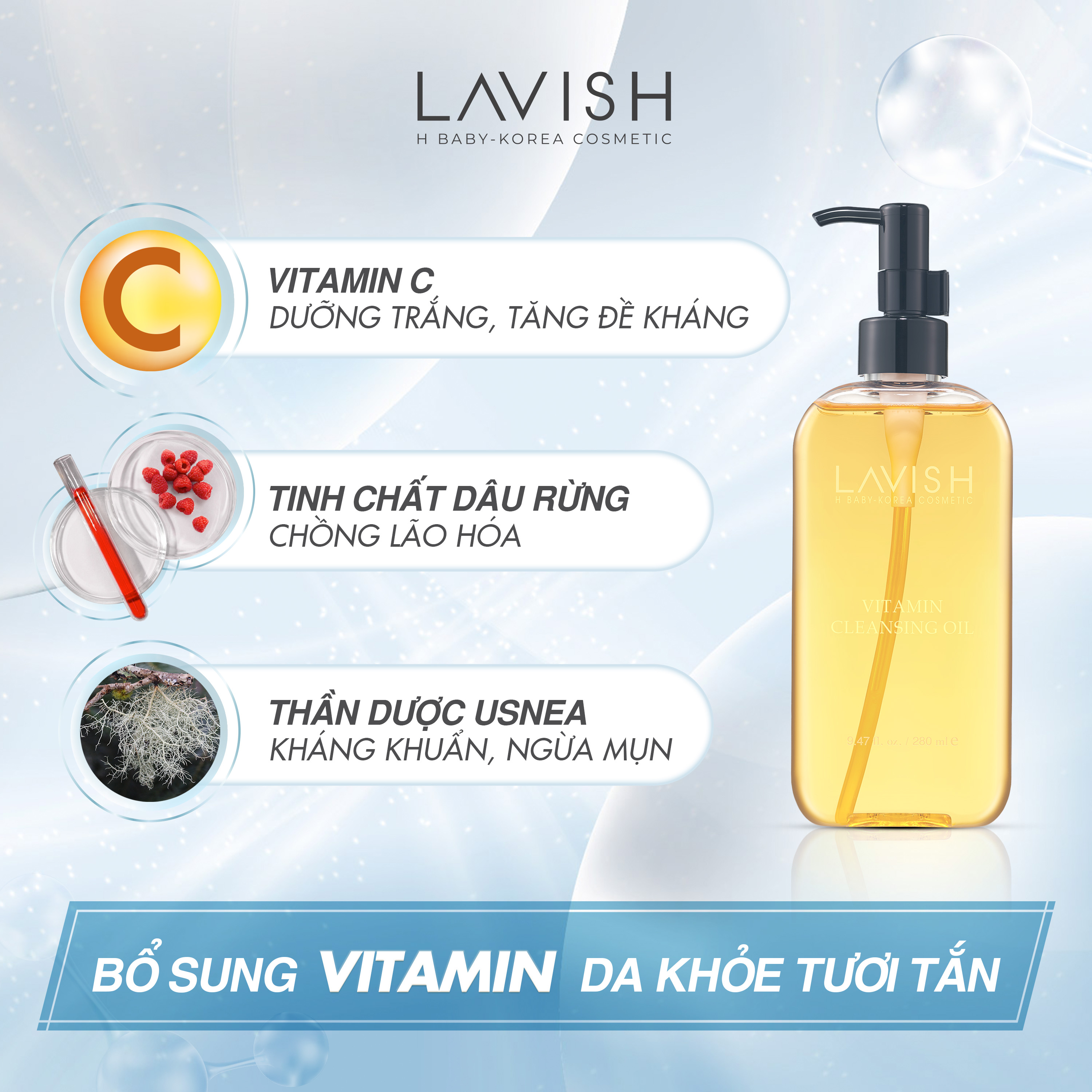 Mô tả Gel rửa mặt & tẩy trang Lavish H Baby 220ml - 1