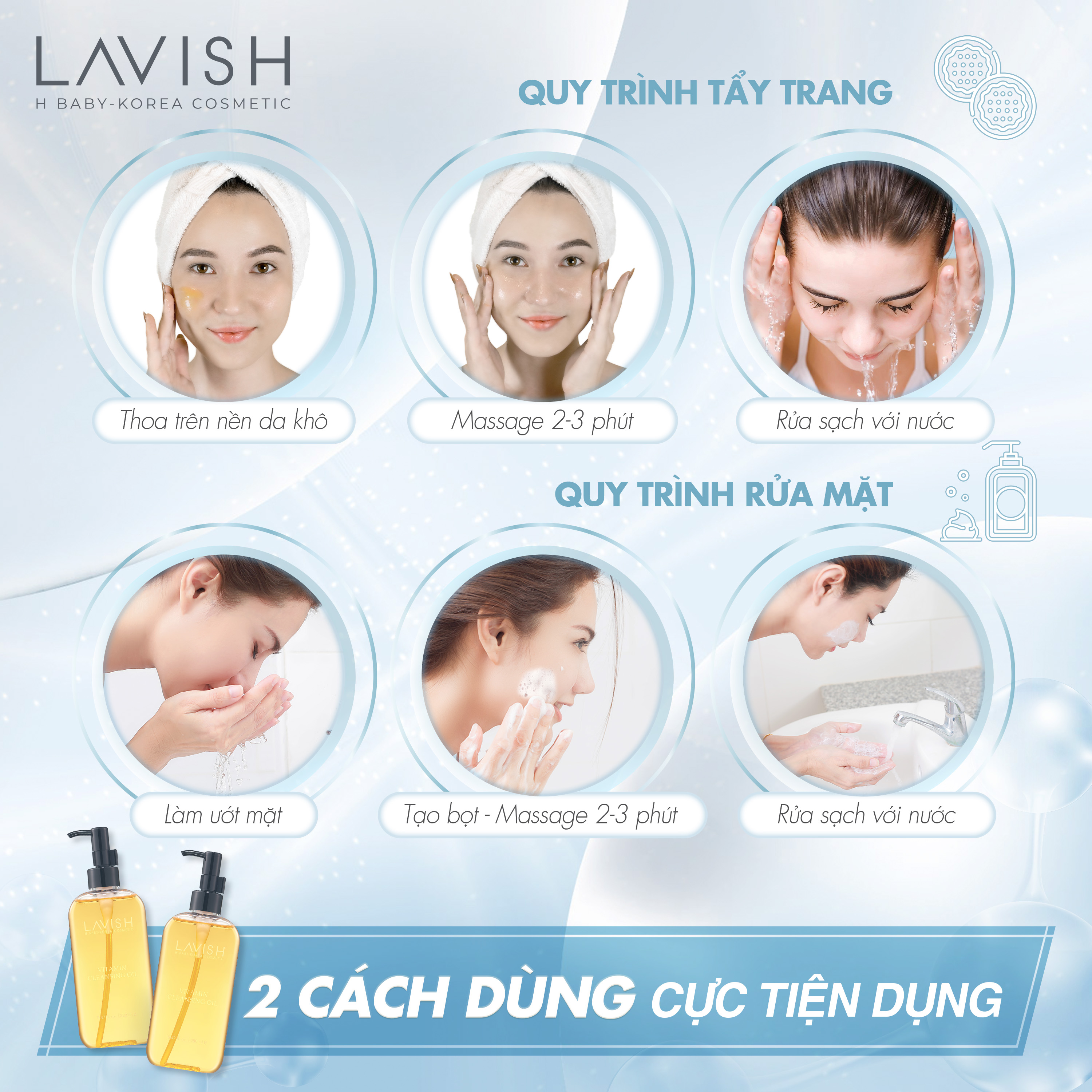 Mô tả Gel rửa mặt & tẩy trang Lavish H Baby 220ml - 2