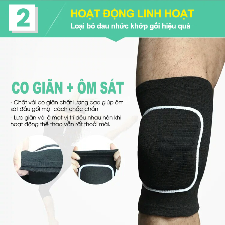 Mô tả Băng Bảo Vệ Đầu Gối MixSport Có Miếng Đệm Đầu Gối Dày Giúp Hạn Chế Chấn Thương Lên Khớp Gối DBG06 - 2