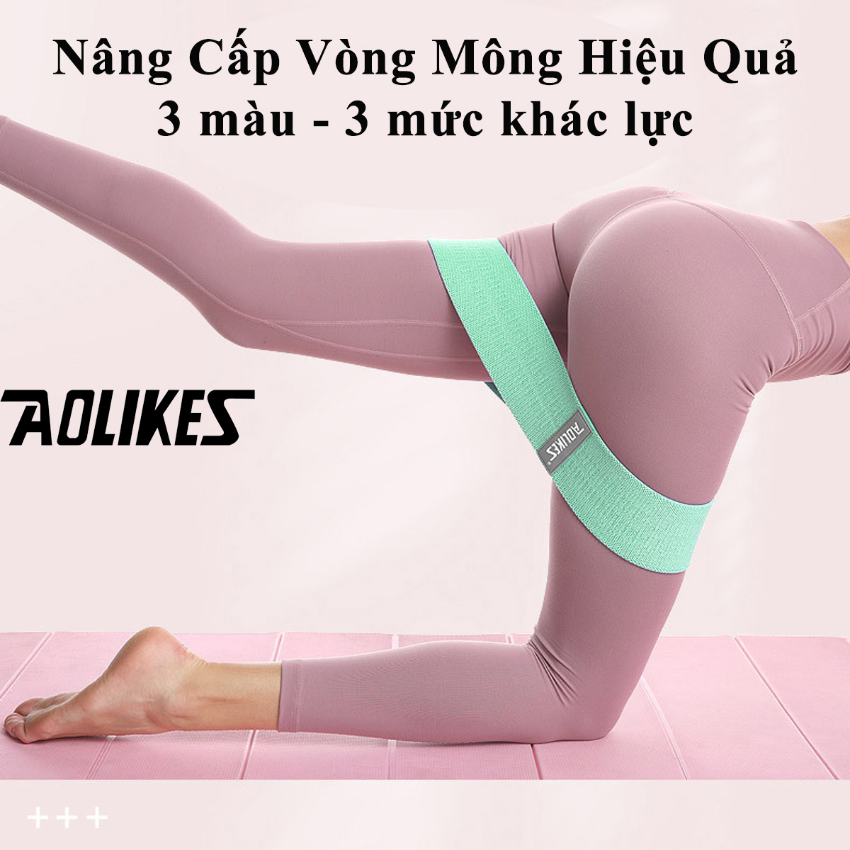 Mô tả Dây Kháng Lực Tập Mông Trái Đào Mini Band Chính Hãng Aolikes AL3604 Dây Đàn Hồi Tập Chân, Đùi, Mông miniBand Không Xoắn - 6