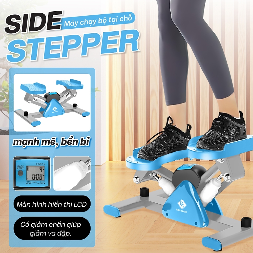 Mô tả BG (Tặng kèm dây kéo + Thảm lót ) Máy chạy bộ Side Stepper 3 màu có sẵn máy tập chạy bộ mini stepper - 2