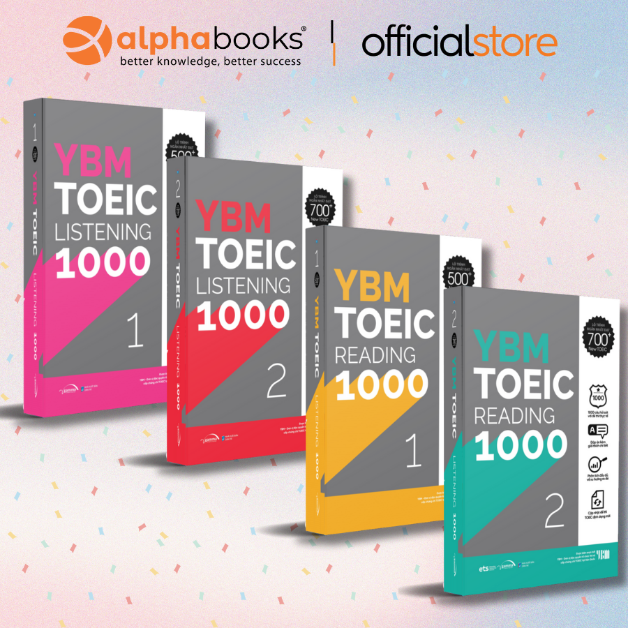 Mô tả Sách > Combo YBM TOEIC 1000 (Trọn Bộ 4 Cuốn) - Chinh Phục Lộ Trình Toeic 500+ Đến 700+ (Alpha Books) - 1