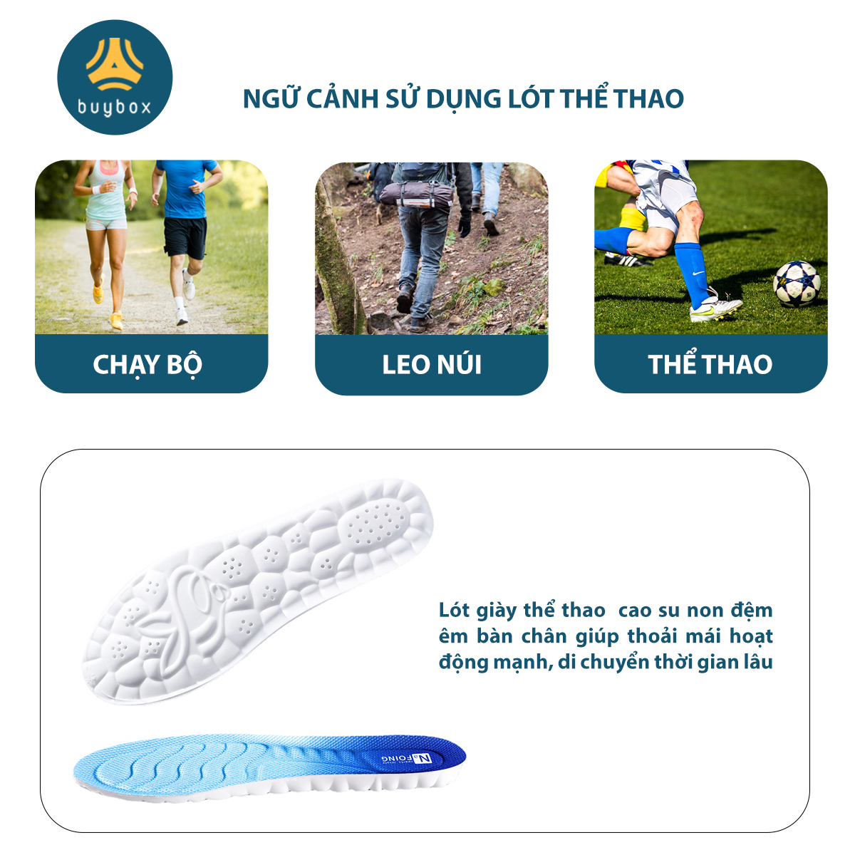 Mô tả Lót Giày Thể Thao Nam Nữ, Đế Lót Giày Cao Cấp - buybox - BBPK364 - 2