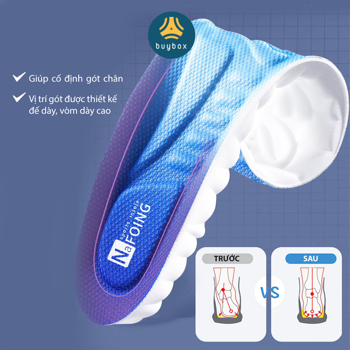 Mô tả Lót Giày Thể Thao Nam Nữ, Đế Lót Giày Cao Cấp - buybox - BBPK364 - 11