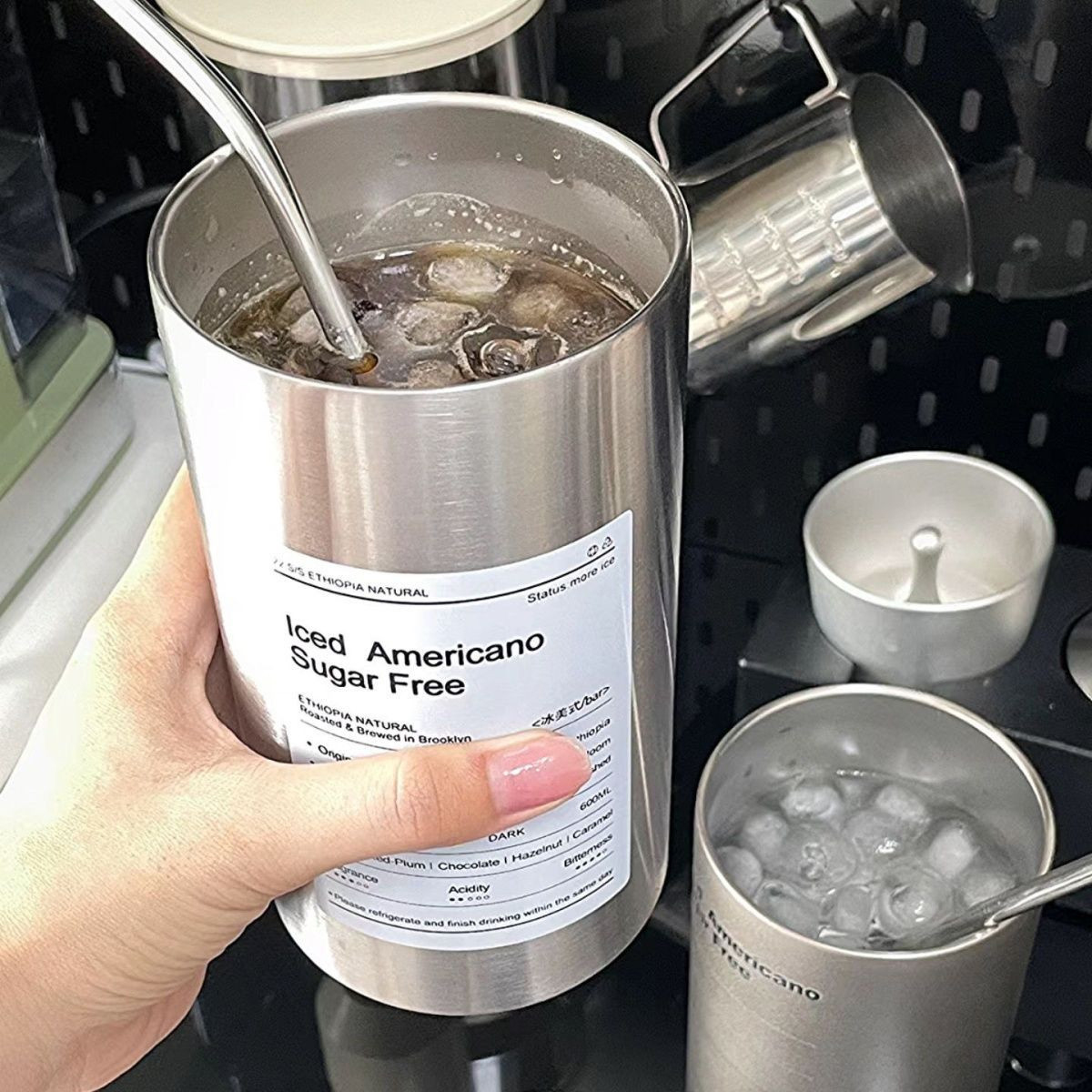 Mô tả Cốc Ly Giữ Nhiệt 350-600ml Có Ống Hút Inox 304 – Bình Nước Giữ Nhiệt Iced Americano Cà Phê Văn Phòng Chính Hãng Amalife - 6