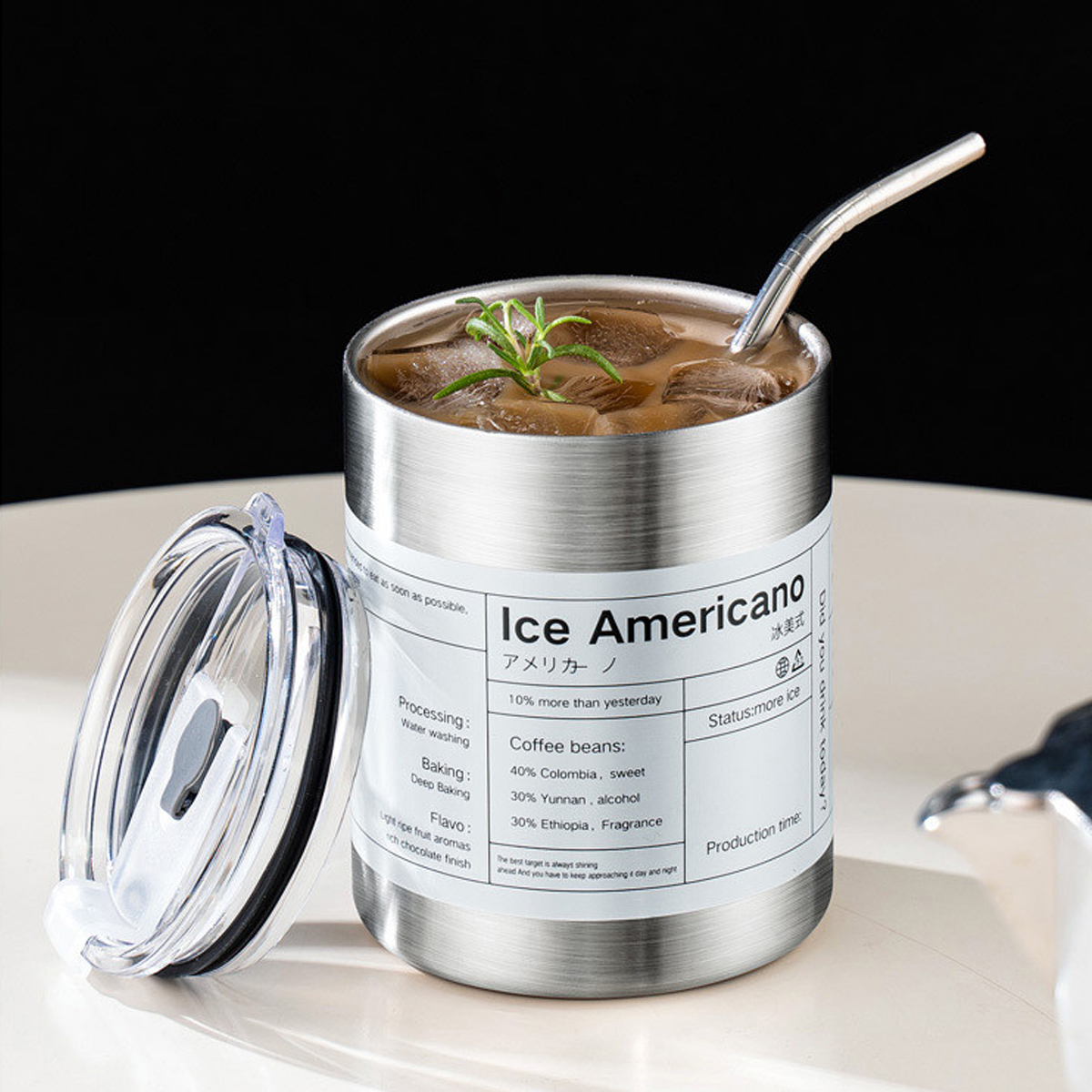 Mô tả Cốc Ly Giữ Nhiệt 350-600ml Có Ống Hút Inox 304 – Bình Nước Giữ Nhiệt Iced Americano Cà Phê Văn Phòng Chính Hãng Amalife - 8