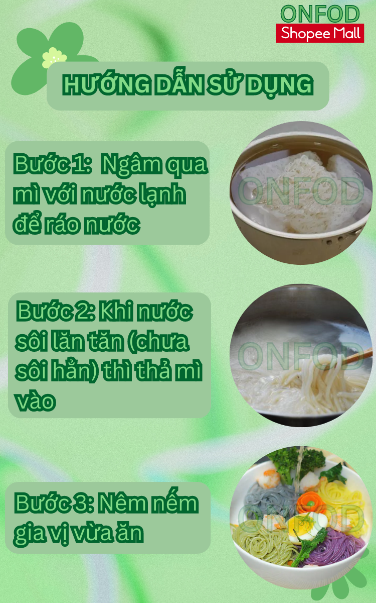 Mô tả Mì chũ rau củ gạo lứt ngũ sắc sấy lạnh hữu cơ ONFOD ăn kiêng giảm cân cho người tiểu đường, gym, yoga, mẹ bầu 1kg - 8
