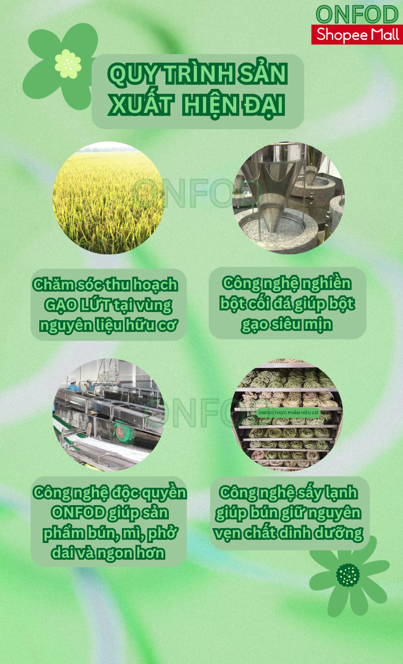 Mô tả Bún gạo lứt giảm cân hữu cơ huyết rồng ONFOD eat clean ăn kiêng tiểu đường gym 250g 500g - 6