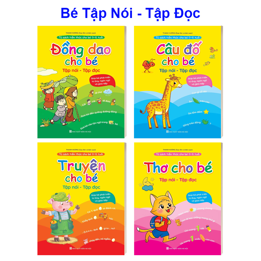 Mô tả Sách - Combo Thơ - Truyện - Đồng Dao - Câu Đố Cho Bé Tập Nói, Tập Đọc - Kèm File Đọc (4 Cuốn) - Sanbooks - 1