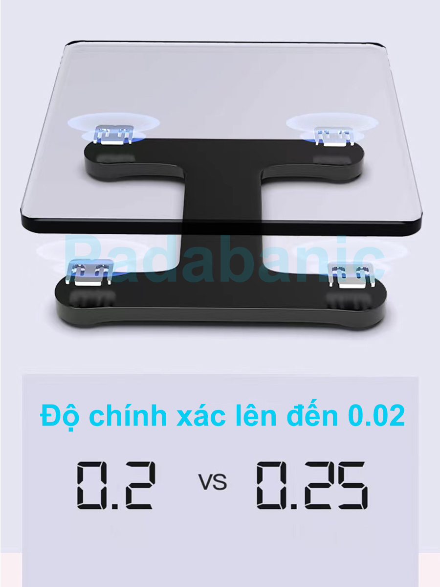 Mô tả Cân Điện Tử Padabanic 1000 Sạc Pin Tiện Lợi Hiển Thị Nhiệt Độ Phòng Tặng Kèm Thước Dây Đo - 4