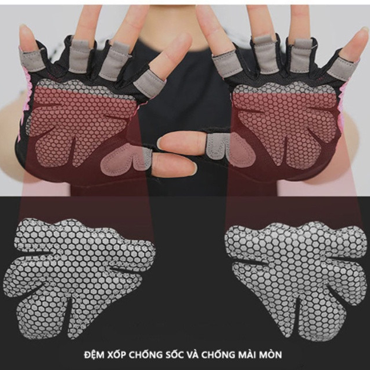 Mô tả Găng Tay Nửa Ngón Tập Gym, Tập Tạ Tích Hợp Quấn Cổ Tay Bảo Vệ Cổ Tay Chính Hãng Aolikes AL113 (1 Đôi) - 10