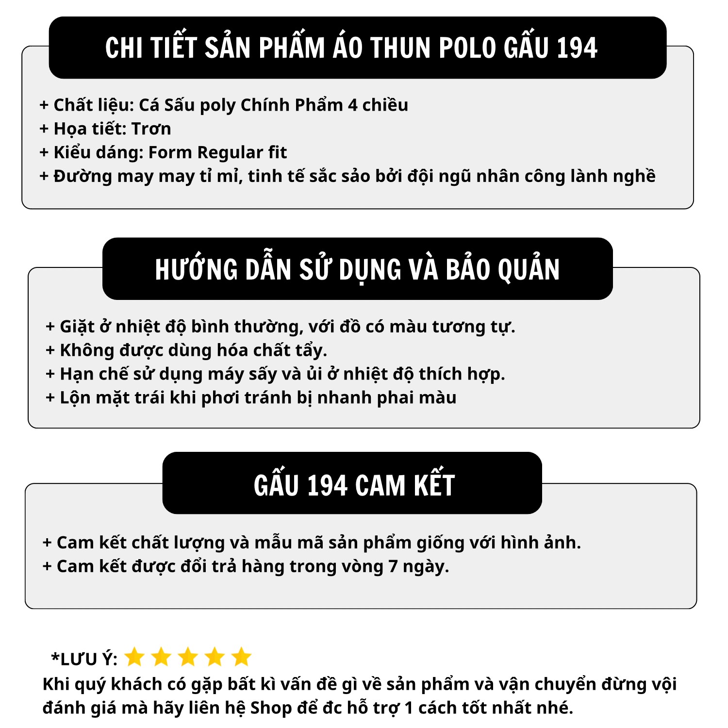 Mô tả Áo thun nam POLO GẤU 194 Trơn Unisex vải cá sấu Poly co dãn 4 chiều dày dặn form gerular fit - PL PP13 - 11