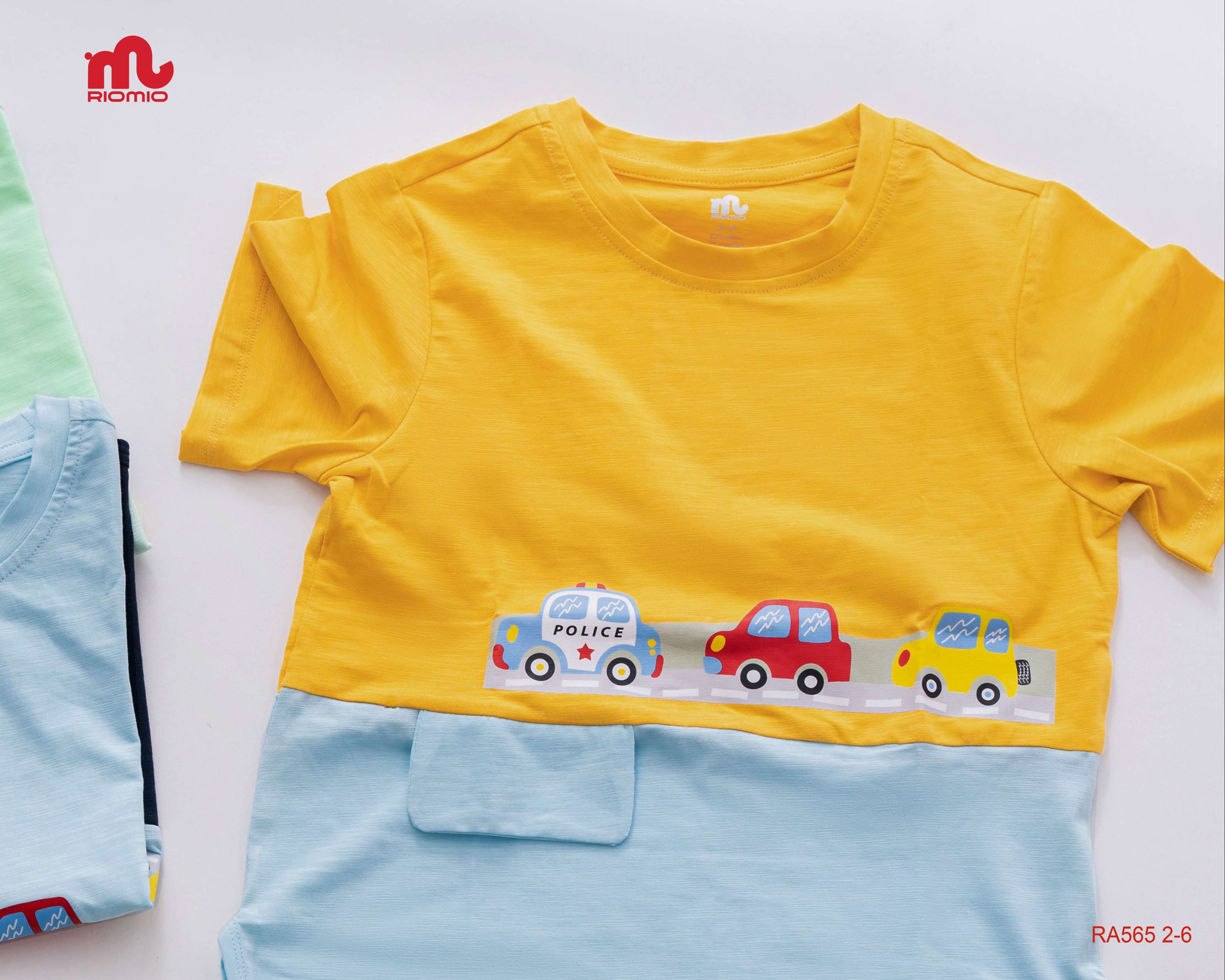 Mô tả Áo thun bé trai RIOMIO cộc tay in hình ô tô vải cotton mềm mát size 13- 27kg RA565 - 3