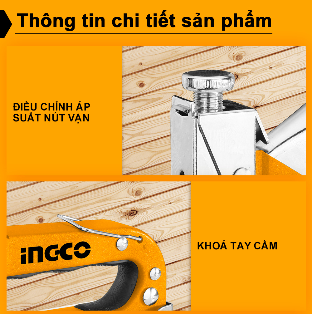 Mô tả Kìm bấm ghim 3 trong 1 INGCO HSG1405 sử dụng chung ghim Ghim U STS0210 và ghim thẳng STS6110 - 3