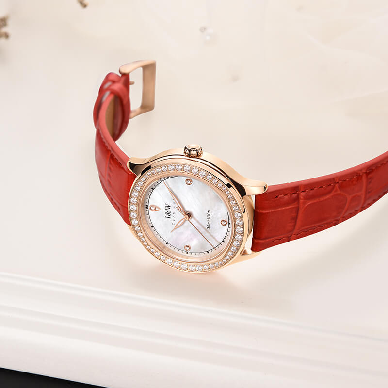 Mô tả Đồng Hồ Nữ I&W Carnival 593L1 Chính Hãng Full Box Chống Nước Kính Saphire Chống Xước Dây Da Cao Cấp (Máy Pin-Quartz) - 4