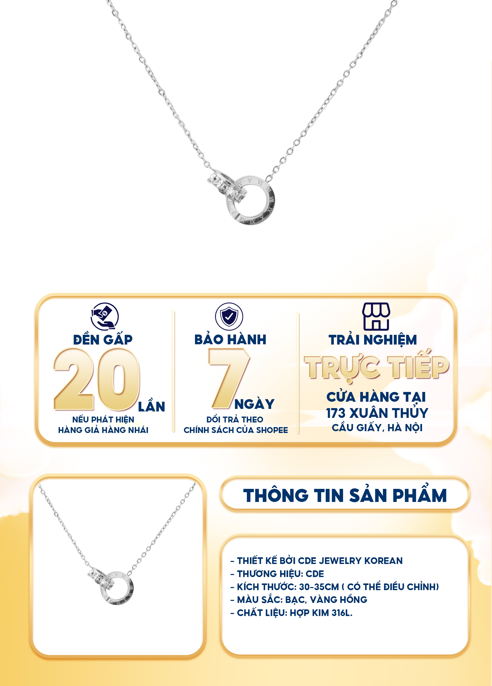 Mô tả Dây chuyền nữ LAMY Sweet Love Necklace Silver 6003 - 1