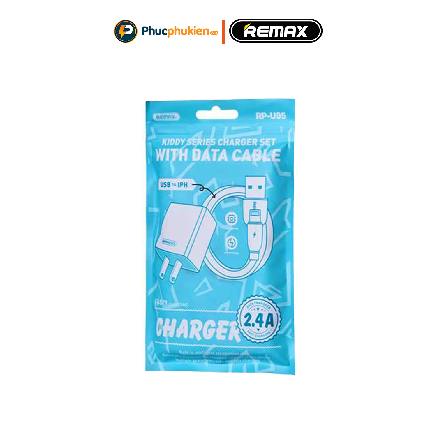 Mô tả Bộ củ cáp sạc Remax U95 hỗ trợ sạc 10w cho điện thoại, tai nghe, loa buetooth - Phúc Phụ Kiện Remax - 4