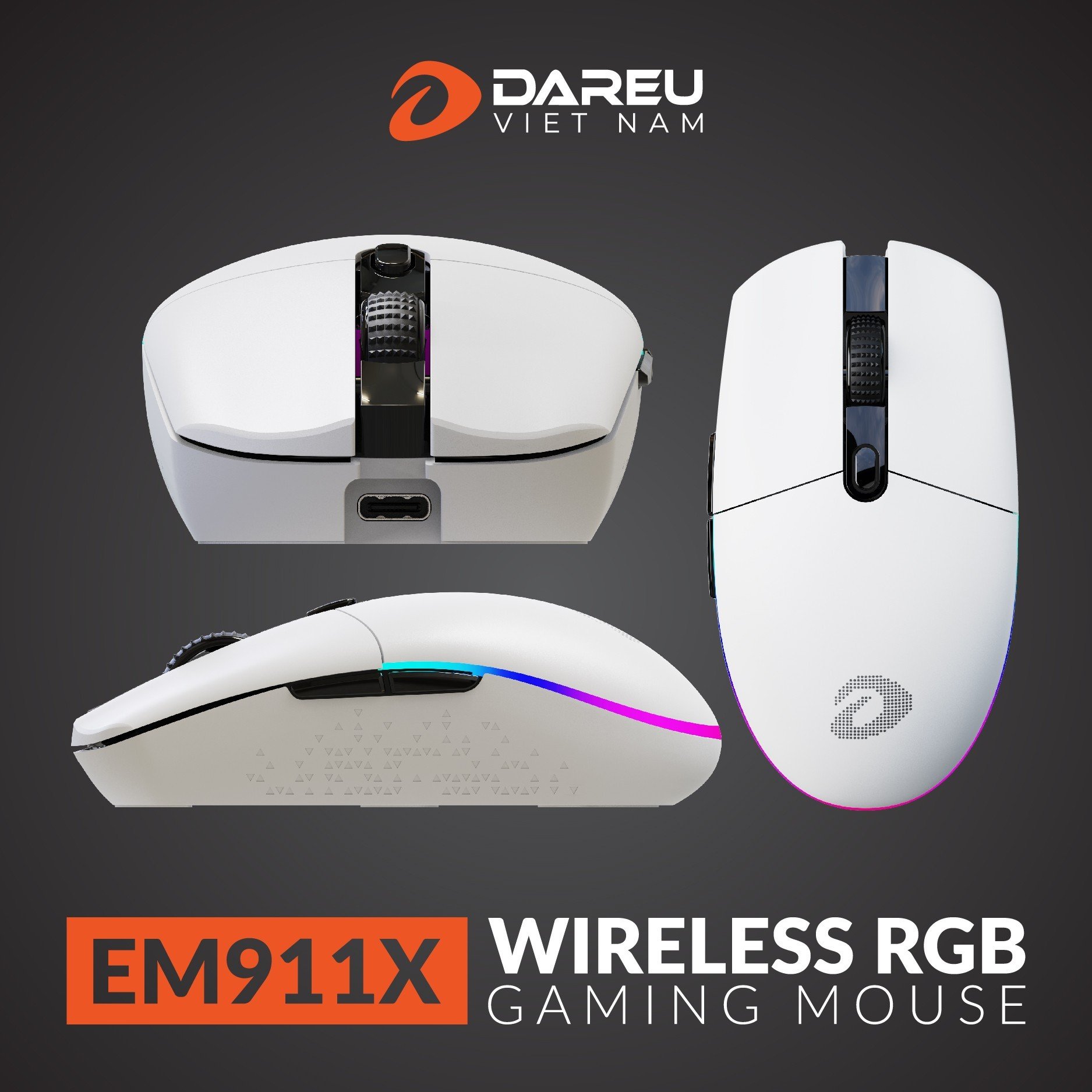 Chuột Gaming Không Dây DAREU EM911X RGB