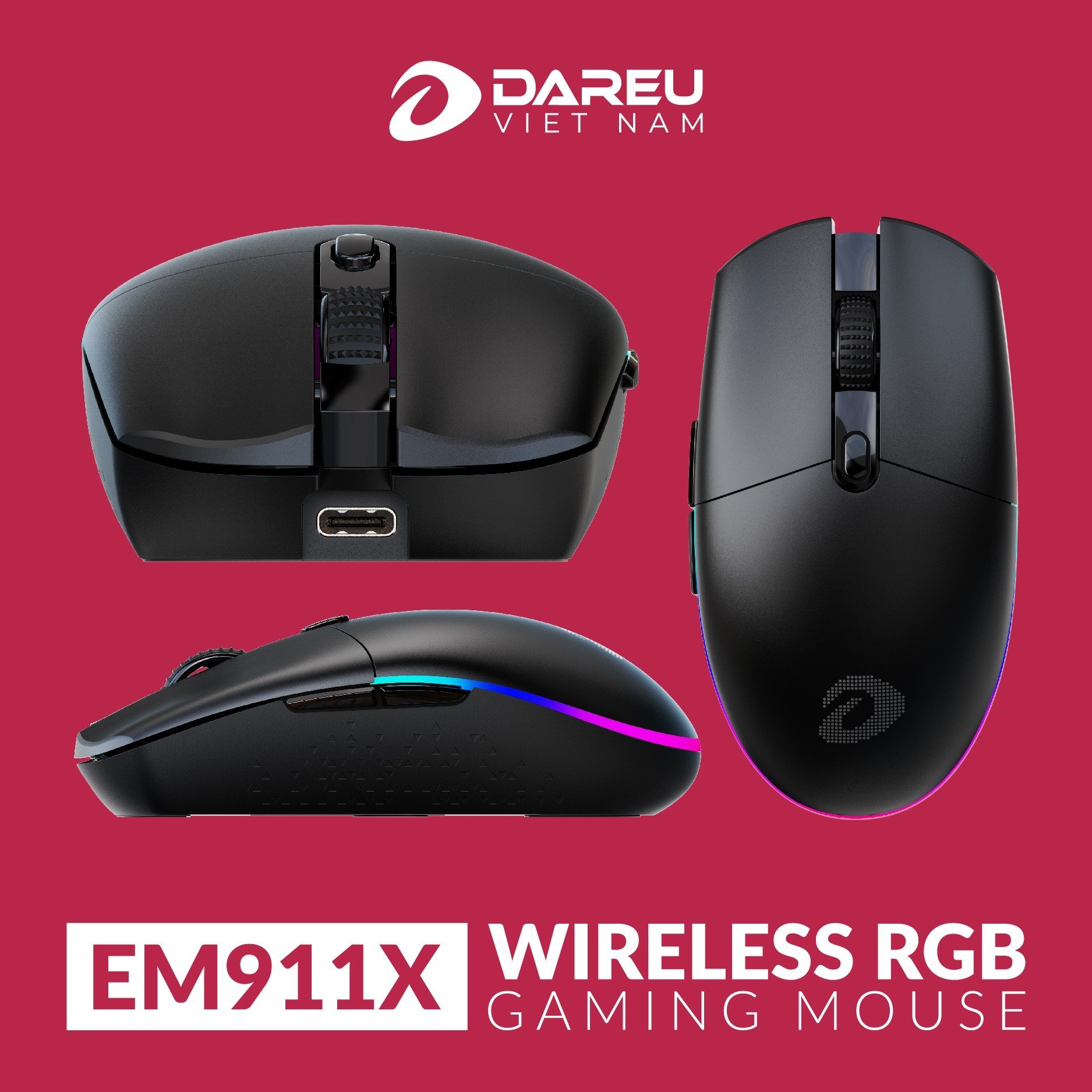 Chuột Gaming Không Dây DAREU EM911X RGB - Hiệu Năng