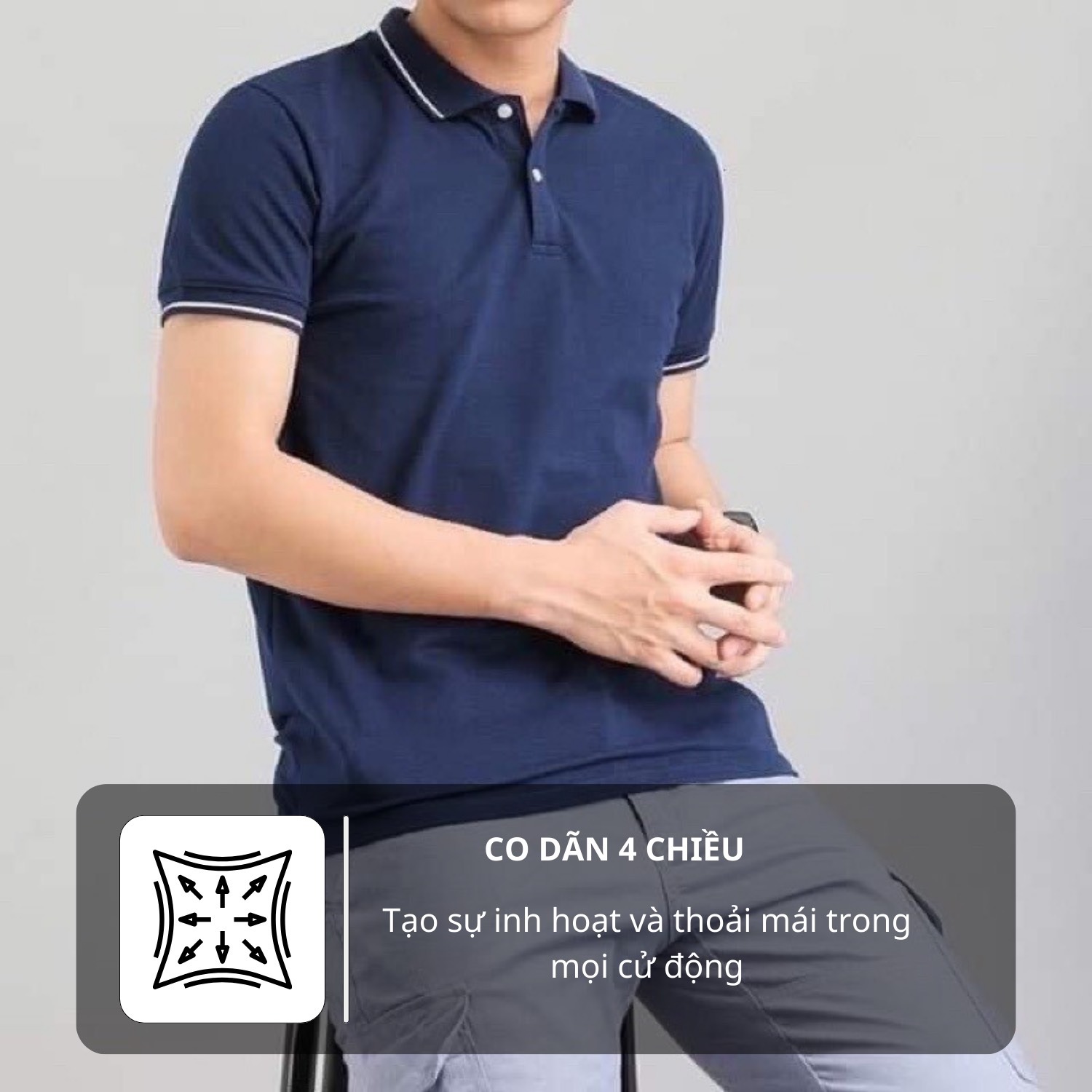 Mô tả Áo thun Polo GẤU 194 vải cá sấu mè thoáng mát, co dãn 4 chiều, sang trọng lịch lãm, form gerular fit - PL 1 Sọc - 6