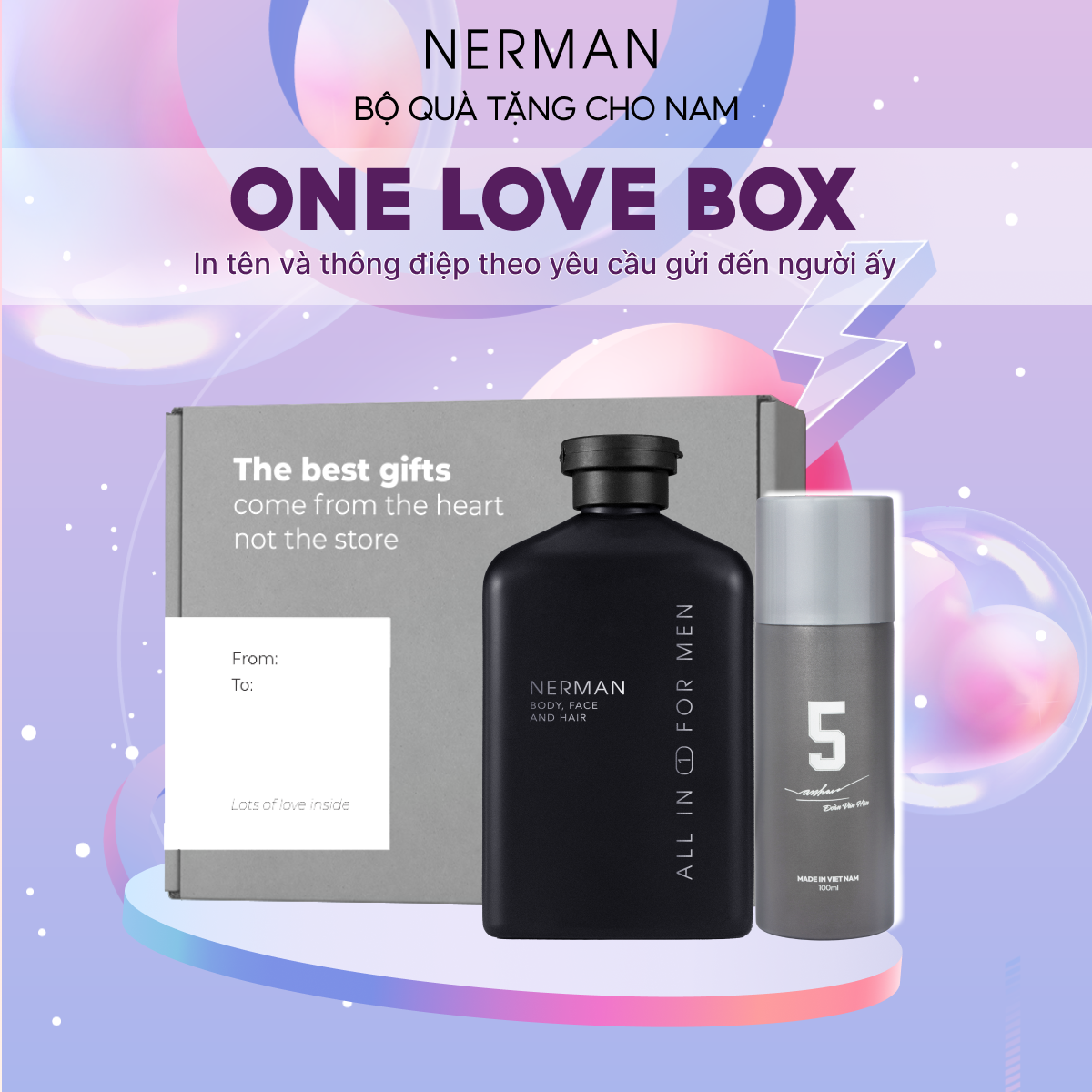 Mô tả Bộ quà tặng cho nam DATING BOX Nerman - Sữa tắm gội hương nước hoa cao cấp 350ml & DDVS nam 100ml - 12