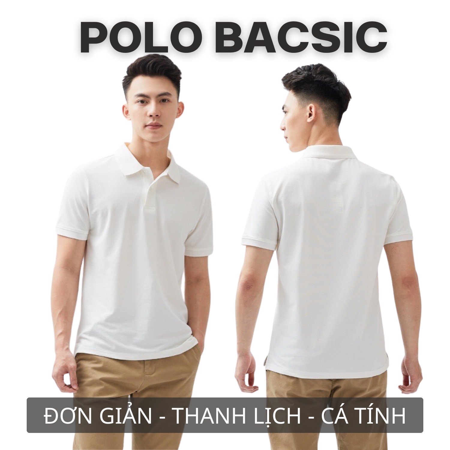 Mô tả Áo thun nam POLO GẤU 194 Trơn Unisex vải cá sấu Poly co dãn 4 chiều dày dặn form gerular fit - PL TRƠN - 2