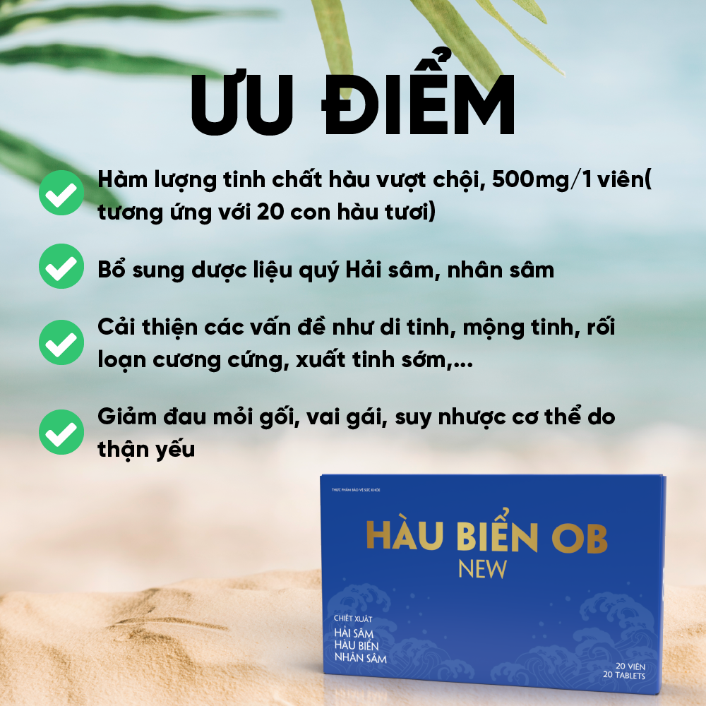 Mô tả Viên Uống Bổ Thận Tinh Hàu Biển OB New, Tăng Cường Sinh Lý Nam (Hộp 20 viên) Grow Green Az - 5