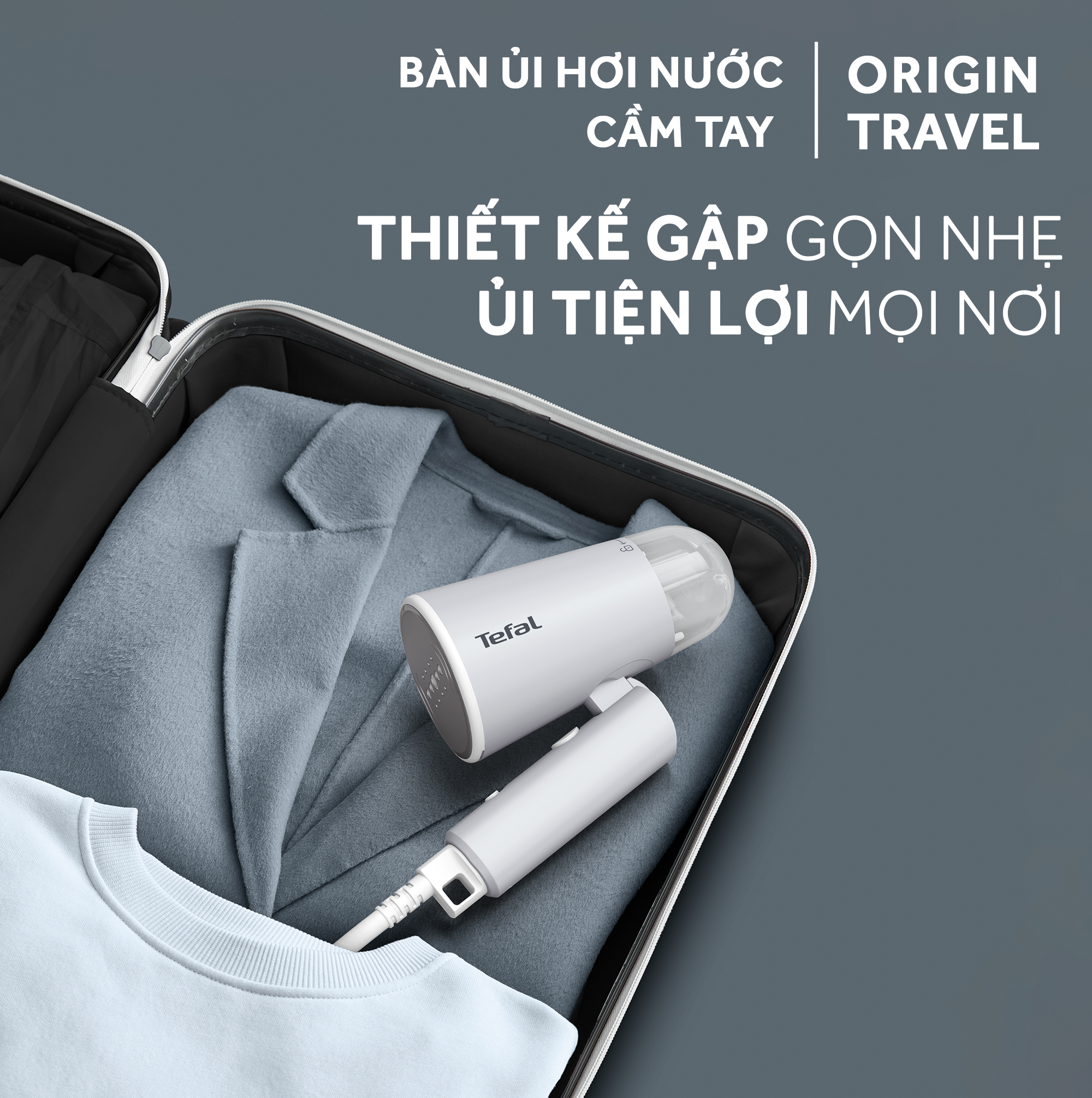 Mô tả Bàn ủi hơi nước cầm tay Tefal Origin Travel DT1020E1 - 1