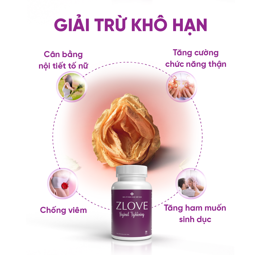 Mô tả Viên uống nội tiết tố nữ Zlove, se khít vùng kín, giảm khô hạn vùng kín ( Hộp 50 Viên) Growgreenaz - 6