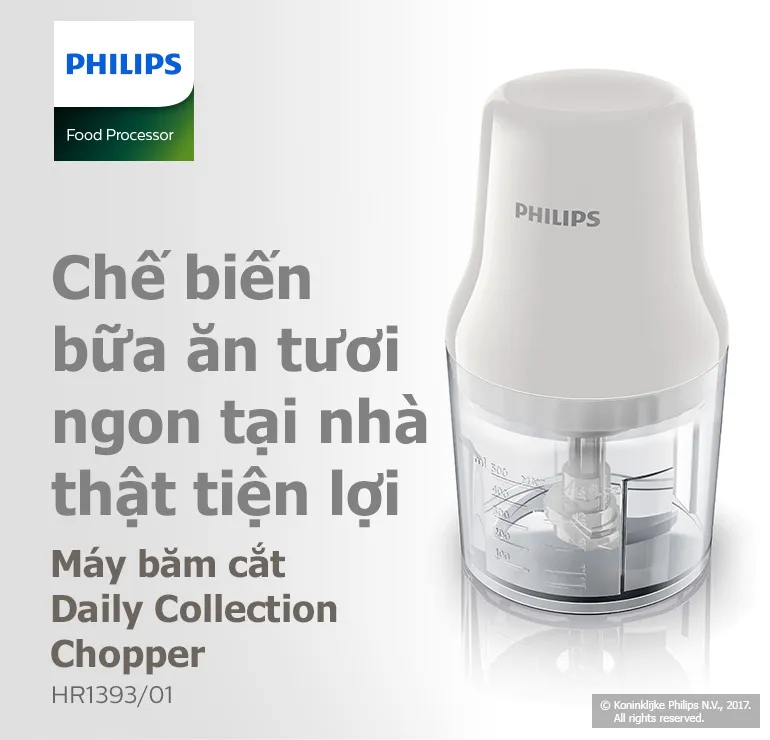 Mô tả Máy xay thịt PHILIPS HR1393 /00 0.7L - Hàng Chính Hãng - 1