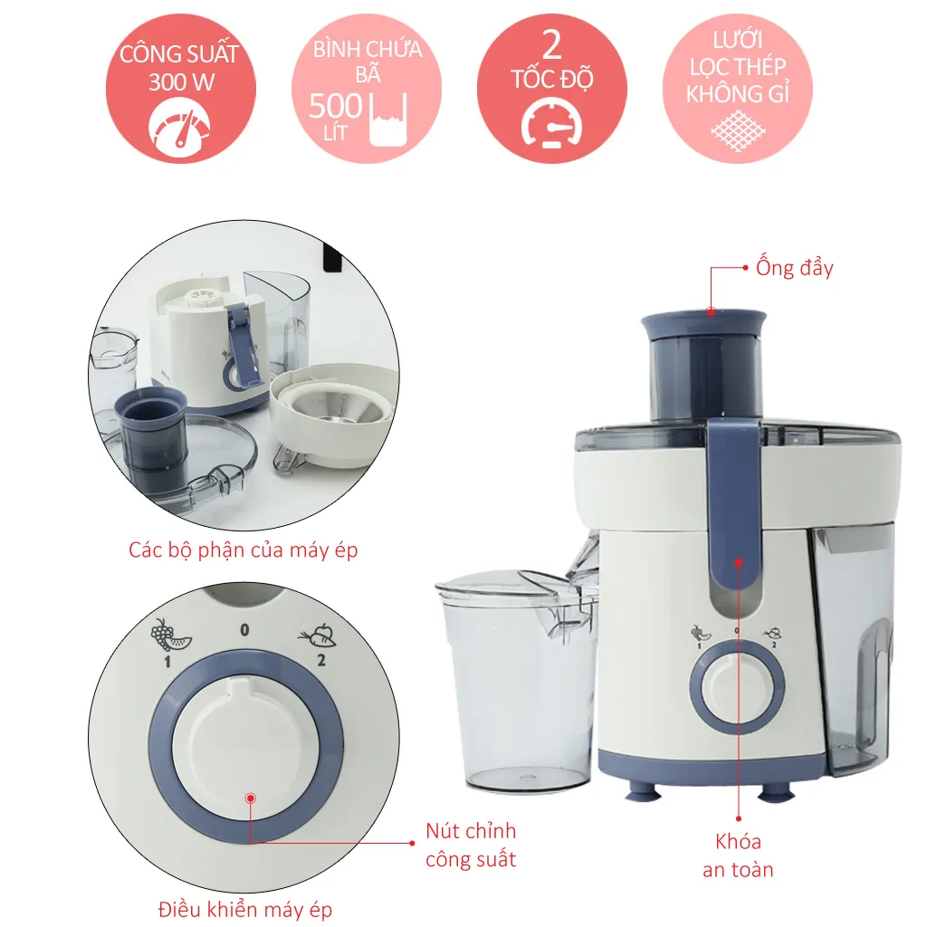 Mô tả Máy ép trái cây PHILIPS HR1811 - Hàng Chính Hãng - 2